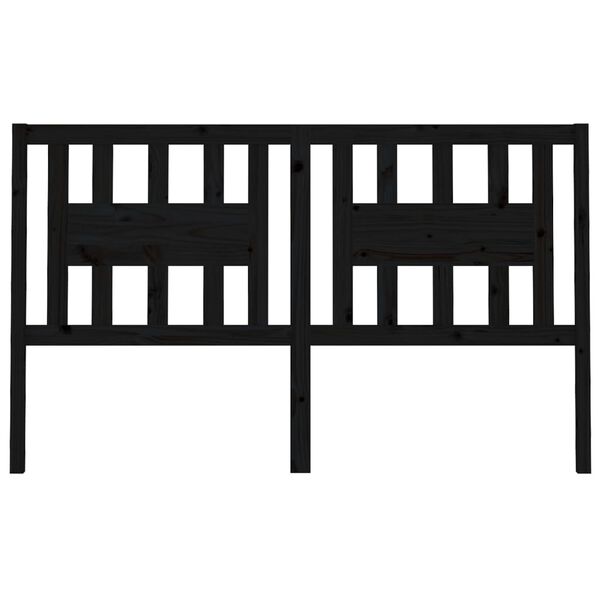 vidaXL Headboard Black 186x4x100 cm Solid Wood Pine