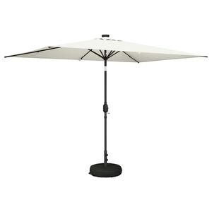 vidaXL Garden Parasol with LED Lights and Base 200 x 300 cm Polyester