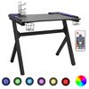 vidaXL Gaming Desk LED with Y Shape Black 110x60x75 cm