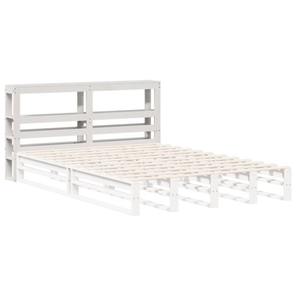 vidaXL Headboard with Shelves White 135 cm Solid Wood Pine