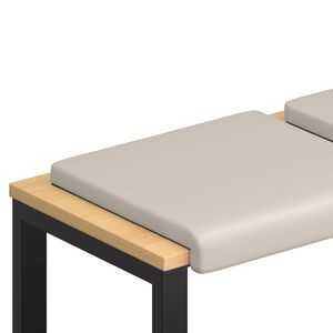 vidaXL Bench Cushion 2 pcs Textured Velvet Oatmeal Depth 35 cm