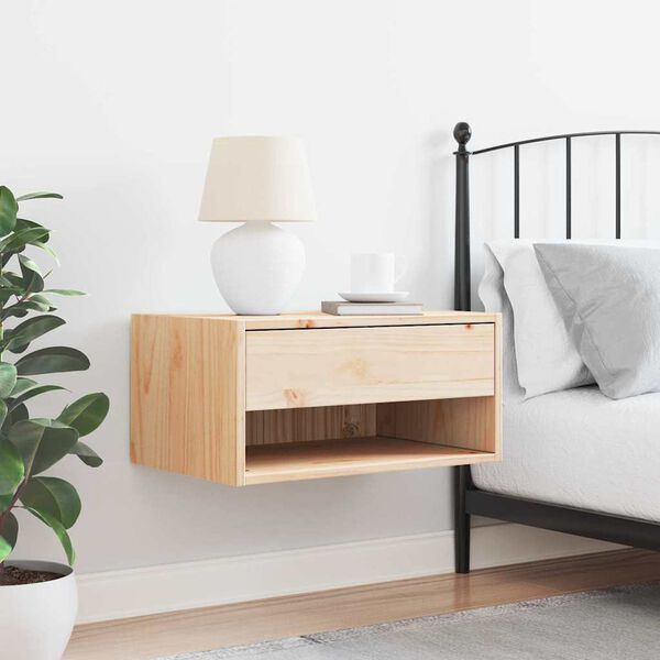 vidaXL Bedside Table Brown 50 x 32.5 x 24 cm Solid pine wood