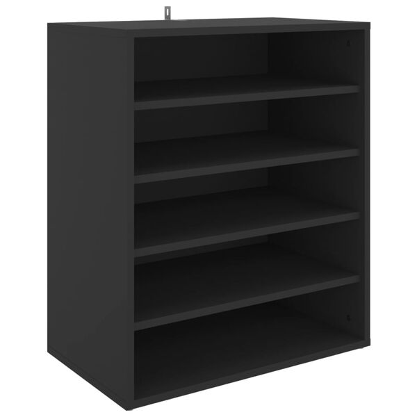 vidaXL Shoe Cabinet Black 60x35x70 cm Engineered Wood