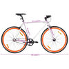 vidaXL Fixed Gear Bike White and Orange 700c 55 cm