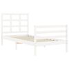 vidaXL Bed Frame without Mattress White Small Single Solid Wood