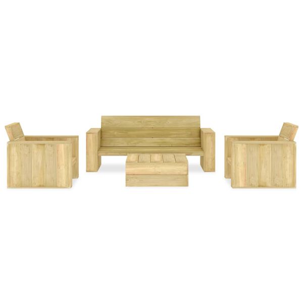 vidaXL 4 Piece Garden Lounge Set Impregnated Pinewood