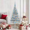 vidaXL Artificial Pre-lit Christmas Tree Silver 150 cm PET