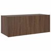 vidaXL TV Wall Cabinet with LED Lights Brown Oak 80x35x31 cm