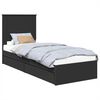 vidaXL Storage Bed with Headboard Black 75 x 190 cm Engineered Wood