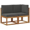 vidaXL Outdoor Middle and Corner Sofa 2 Piece Natural and Anthracite