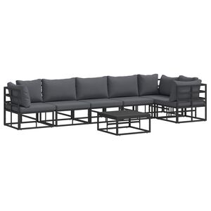 vidaXL Garden Sofa Set 7 pcs Black Aluminium