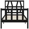 vidaXL Bed Frame without Mattress Black Small Single Solid Wood Pine