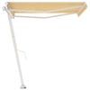 vidaXL Freestanding Manual Retractable Awning 300x250 cm Yellow/White