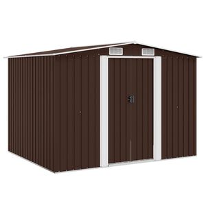 vidaXL Garden Storage Shed Brown 257x205x178 cm Steel