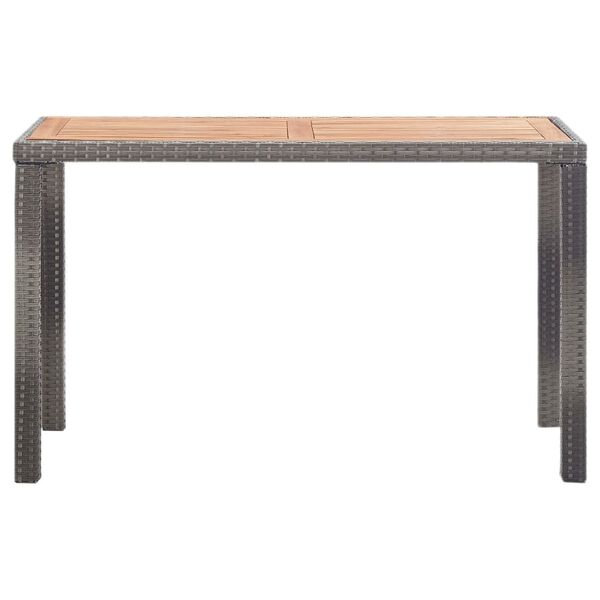 vidaXL Garden Table Anthracite and Brown 123x60x74 cm Solid Acacia Wood