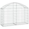vidaXL Arched Gabion Basket 100x30x60/80 cm Galvanised Iron