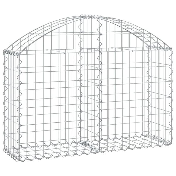 vidaXL Arched Gabion Basket 100x30x60/80 cm Galvanised Iron