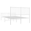 vidaXL Metal Bed Frame without Mattress with Footboard White 120x190cm