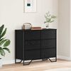 vidaXL Chest of Drawers 2 pcs Black Oak 91 x 35.5 x 74.5 cm