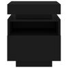 vidaXL Bedside Cabinet with LED Lights Black 40x39x48.5 cm