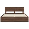 vidaXL Bed Frame with Drawer Brown Oak 200 x 200 cm Engineer Wood