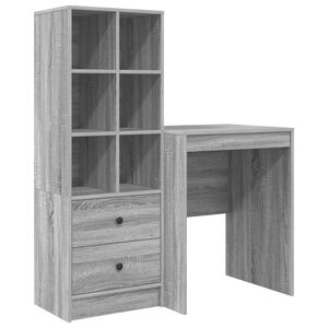 vidaXL Desk Grey Sonoma 105.5 x 50 x 127 cm 2 pcs