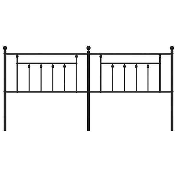 vidaXL Metal Headboard Black 200 cm