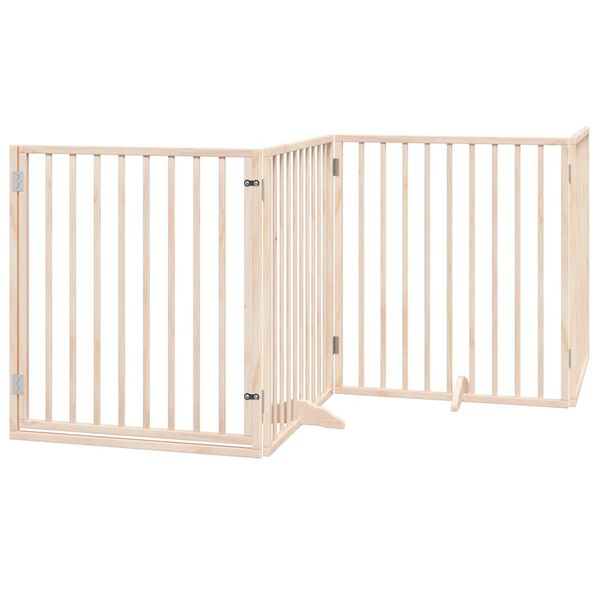 vidaXL Dog Gate with Door Foldable 6 Panels 480 cm Poplar Wood