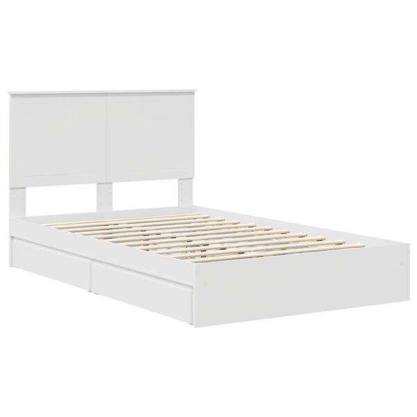 vidaXL Storage Bed with Headboard White 120 x 190 cm Engineered Wood