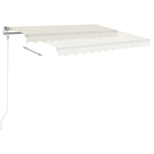 vidaXL Manual Retractable Awning with LED 3x2.5 m Cream
