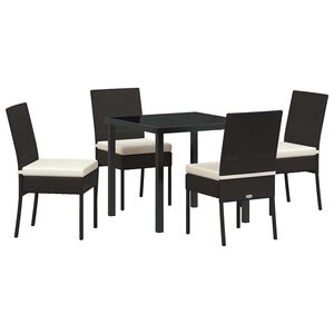 vidaXL Garden Dining Set 5 pcs Cream Powder-Coated Steel