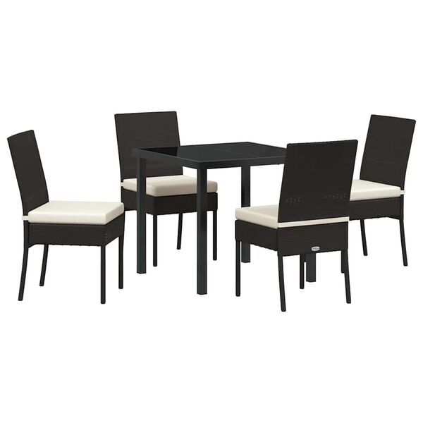 vidaXL Garden Dining Set 5 pcs Cream Powder-Coated Steel