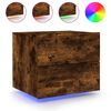 vidaXL Wall-mounted Bedside Cabinets with LED Lights 2 pcs Smoked Oak