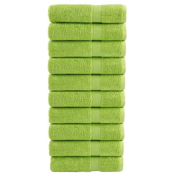 vidaXL Premium Bath Towels "SOLUND" 10 pcs Apple Green 100x150 cm 600 gsm