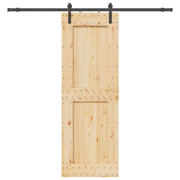 vidaXL Sliding Door with Hardware Set 80x210 cm Solid Wood Pine