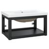vidaXL Bathroom Washbasin Frame with Built-in Basin Black Iron
