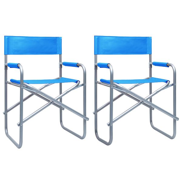 vidaXL Director's Chairs 2 pcs Steel Blue