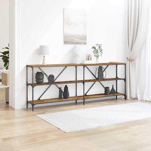 vidaXL Console Table Old Wood 200 x 30 x 75 cm Engineered Wood