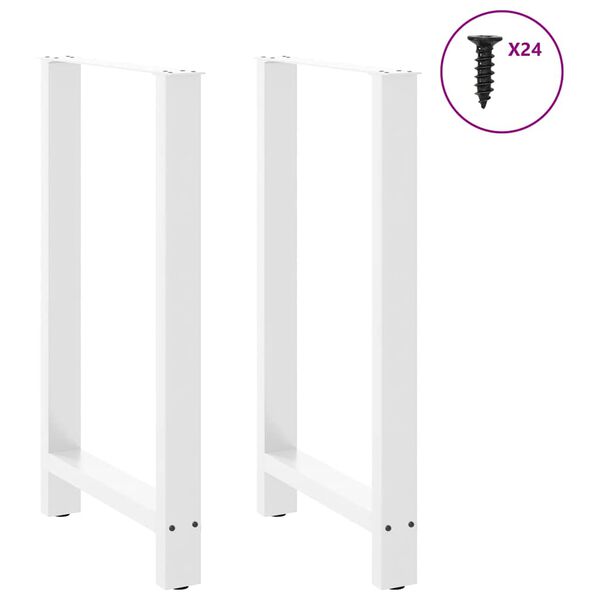 vidaXL Bar Table Legs White 2 pcs 60x(100-101) cm Steel