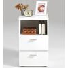 FMD Bedside Cabinet with 2 Drawers and Open Shelf White 652-00
