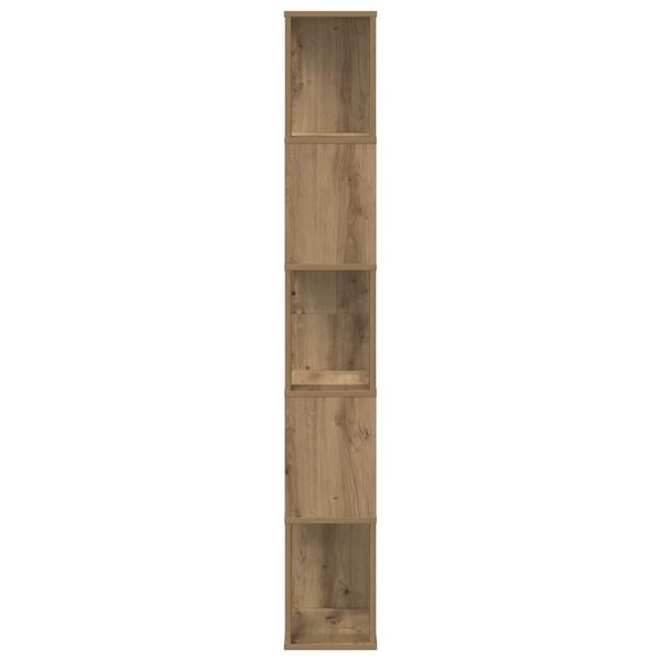vidaXL Bookcase 5-Tier Artisian Oak 45x23.5x162.5 cm Engineered Wood
