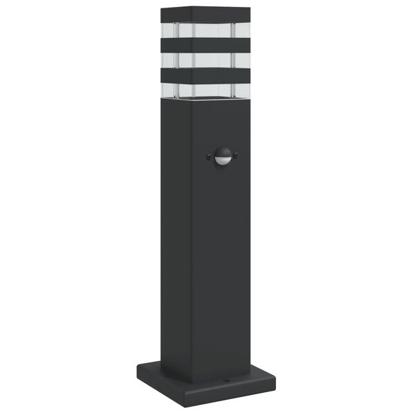 vidaXL Outdoor Floor Lamp with Sensor Black 50 cm Aluminium