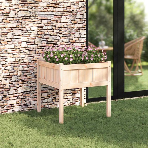 vidaXL Garden Planter Nature 70 x 70 x 70 cm Solid Pine Wood