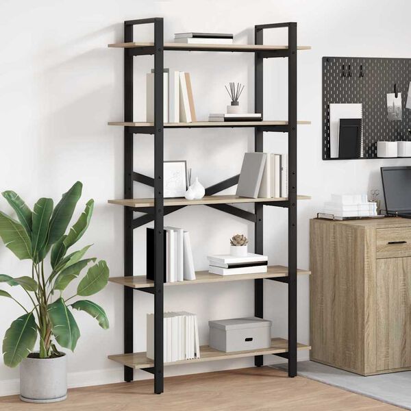 vidaXL Bookshelf Sonoma Oak 100 x 33.5 x 178 cm Engineered Wood
