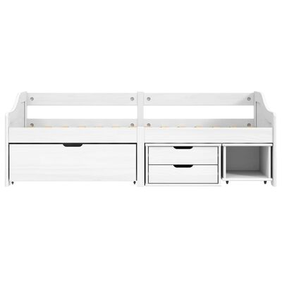 vidaXL Day Bed with 3 Drawers IRUN White 90x200 cm Solid Wood Pine
