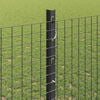 vidaXL Fence with Post Grey 1.2 x 50 m Steel and PVC