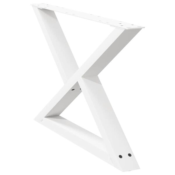 vidaXL Coffee Table Legs 2 pcs White 70x(42-43.3) cm Steel