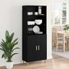 vidaXL Highboard Black Oak 69.5 x 32.5 x 180 cm Engineered Wood