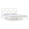 vidaXL Bed Frame without Mattress White Super King Solid Wood
