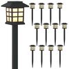 vidaXL Outdoor Solar Lights with Ground Spike 12 pcs Warm White PP